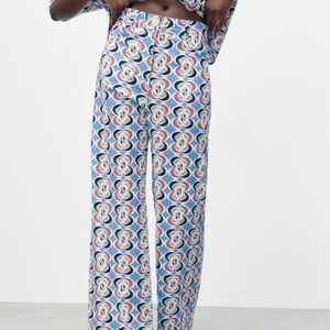 Linen Geometric print pants